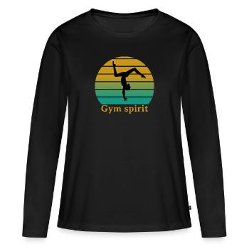 Gym spirit - T-shirt manches longues Premium bio Femme - noir - Devant - Julia (174cm)