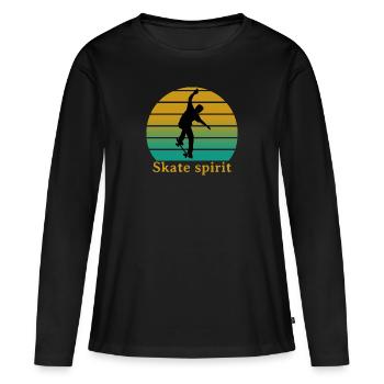Skate spirit - T-shirt manches longues Premium bio Femme - noir - Devant - Julia (174cm)
