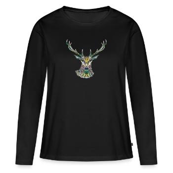 deer - Women's Premium Organic Long Sleeve Shirt - black - Front - Julia (174cm)