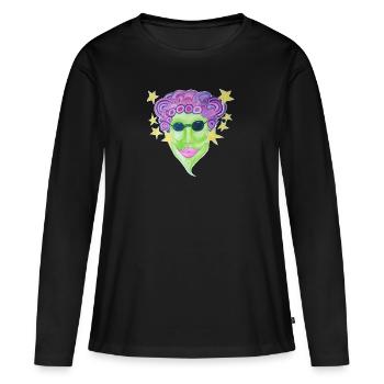 Princesse paillettes - T-shirt manches longues Premium bio Femme - noir - Devant - Julia (174cm)