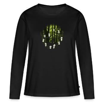 Forest spirits - T-shirt manches longues Premium bio Femme - noir - Devant - Julia (174cm)