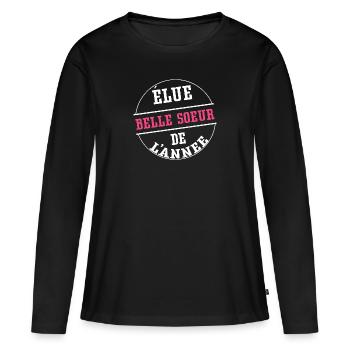 Elue belle soeur de l'année cadeau belle soeur - T-shirt manches longues Premium bio Femme - noir - Devant - Julia (174cm)