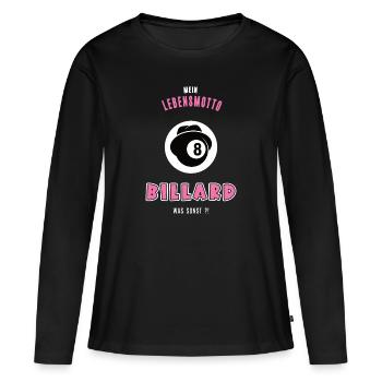 Billard Billardspiel Spielerin Billardspielerin - Frauen Premium Bio Langarmshirt - Schwarz - Vorne - Julia (174cm)