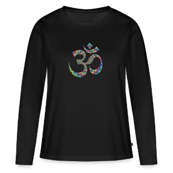Goa Om Psytrance Psychedelic cadeau - T-shirt manches longues Premium bio Femme - noir - Devant - Julia (174cm)