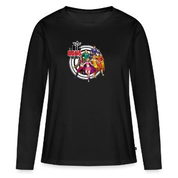 The Big Bang Theory Bazinga Comic Group Femme Tee - T-shirt manches longues Premium bio Femme - noir - Devant - Julia (174cm)