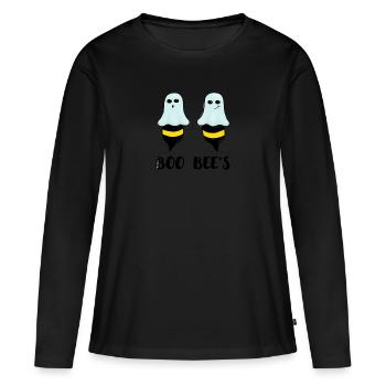 BOO BEES - T-shirt manches longues Premium bio Femme - noir - Devant - Julia (174cm)