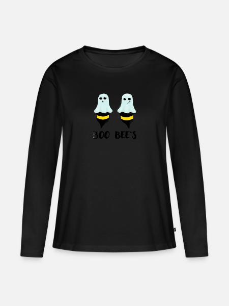 BOO BEES - Frauen Premium Bio Langarmshirt - Schwarz