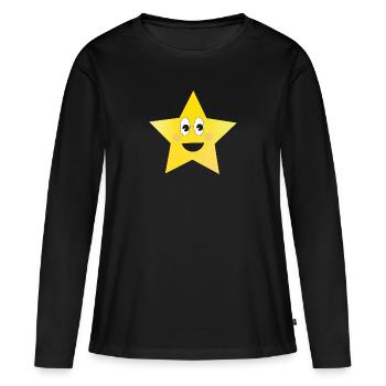 Étoile - T-shirt manches longues Premium bio Femme - noir - Devant - Julia (174cm)