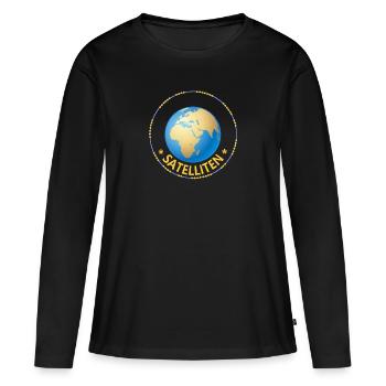 Satellite, terre - T-shirt manches longues Premium bio Femme - noir - Devant - Julia (174cm)