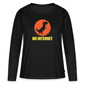 Pas de dinosaures sur Internet - T-shirt manches longues Premium bio Femme - noir - Devant - Julia (174cm)