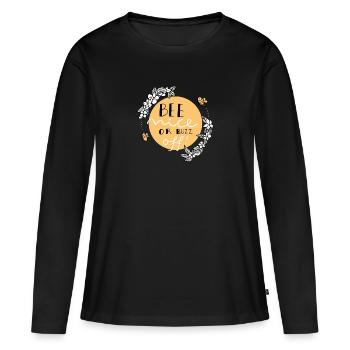 Abeille Nice - T-shirt manches longues Premium bio Femme - noir - Devant - Julia (174cm)
