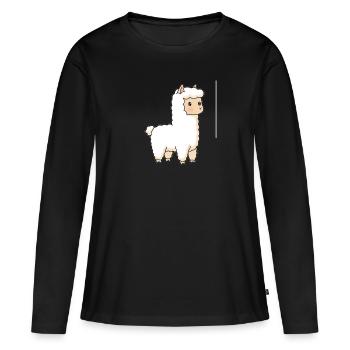 Lama lama alpaga - T-shirt manches longues Premium bio Femme - noir - Devant - Julia (174cm)