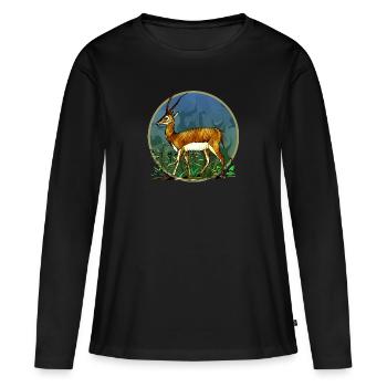 antilope - T-shirt manches longues Premium bio Femme - noir - Devant - Julia (174cm)