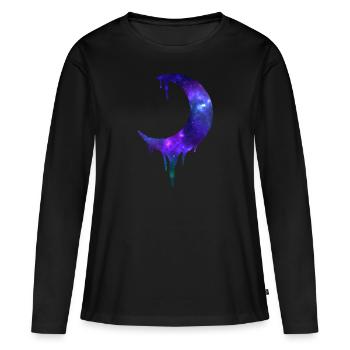 Crescent with galaxy - Women's Premium Organic Long Sleeve Shirt - black - Front - Julia (174cm)