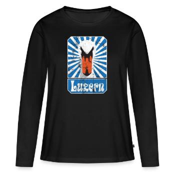 Luzerne - T-shirt manches longues Premium bio Femme - noir - Devant - Julia (174cm)