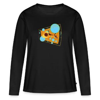 saumon - T-shirt manches longues Premium bio Femme - noir - Devant - Julia (174cm)