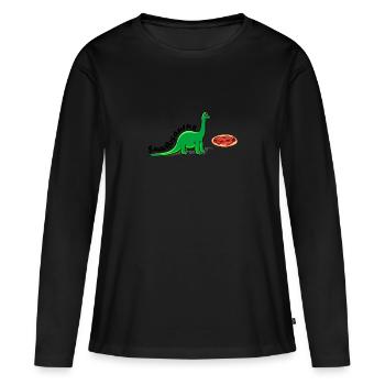 Snackosaure - petite bouffe - T-shirt manches longues Premium bio Femme - noir - Devant - Julia (174cm)