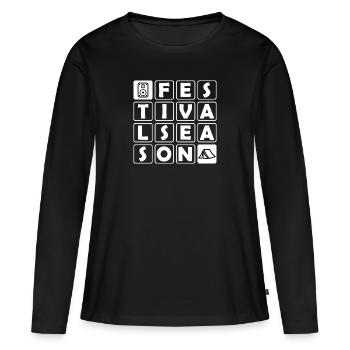 Saison des festivals - T-shirt manches longues Premium bio Femme - noir - Devant - Julia (174cm)