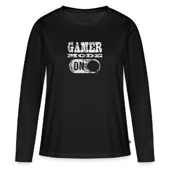 GAMER MODE ON! GAMER GAMER GAMER GAMER GAMER - Women's Premium Organic Long Sleeve Shirt - black - Front - Julia (174cm)