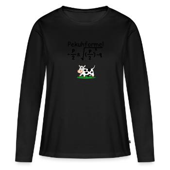 pq kuh formel - Frauen Premium Bio Langarmshirt - Schwarz - Vorne - Julia (174cm)