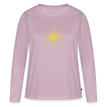 Cube de Phi Metatron - T-shirt manches longues Premium bio Femme - rose poudré - Devant - Julia (174cm)
