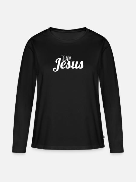 team jesus - Frauen Premium Bio Langarmshirt - Schwarz