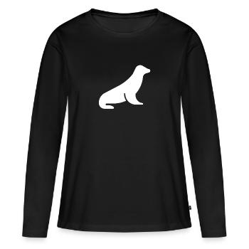 Seehund - Frauen Premium Bio Langarmshirt - Schwarz - Vorne - Julia (174cm)