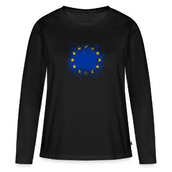 Europe - T-shirt manches longues Premium bio Femme - noir - Devant - Julia (174cm)