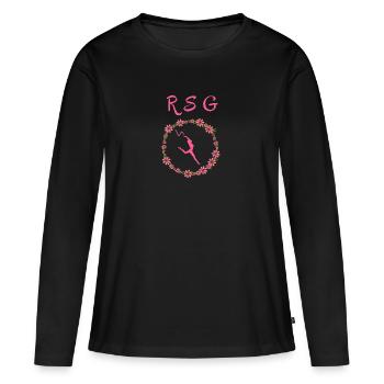 Rhythmic gymnastics gymnast with ribbon - Women's Premium Organic Long Sleeve Shirt - black - Front - Julia (174cm)