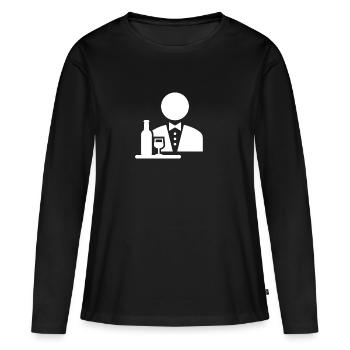 Kellner Beruf - Frauen Premium Bio Langarmshirt - Schwarz - Vorne - Julia (174cm)