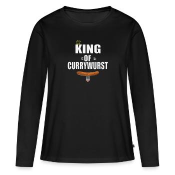 King of Currywurst Koenig der Currywurst - T-shirt manches longues Premium bio Femme - noir - Devant - Julia (174cm)