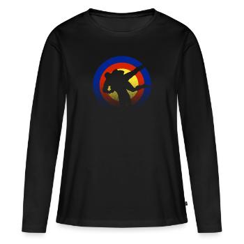 Ringer - Frauen Premium Bio Langarmshirt - Schwarz - Vorne - Julia (174cm)