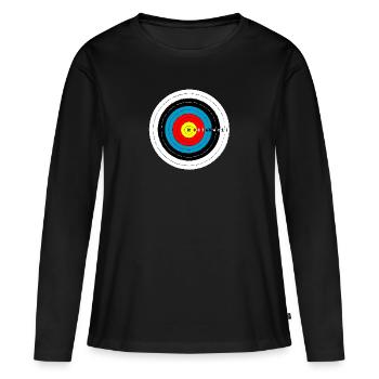 L.I.P Cible Arc - Frauen Premium Bio Langarmshirt - Schwarz - Vorne - Julia (174cm)