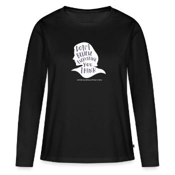 Santé mentale - T-shirt manches longues Premium bio Femme - noir - Devant - Julia (174cm)