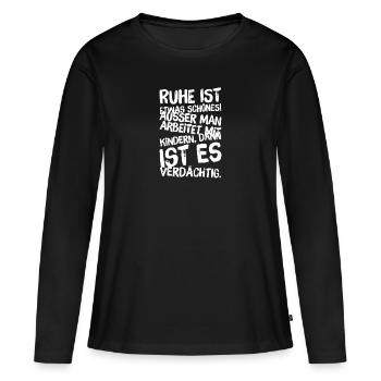Cadeaux pour éducateur éducatrice éducatrice T-shirts métier - T-shirt manches longues Premium bio Femme - noir - Devant - Julia (174cm)