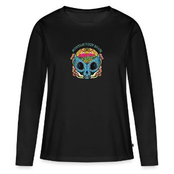 Magic Mushroom mushrooms trip gift - Women's Premium Organic Long Sleeve Shirt - black - Front - Julia (174cm)