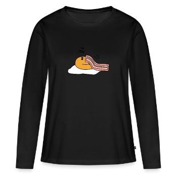 Fried egg - Women's Premium Organic Long Sleeve Shirt - black - Front - Julia (174cm)