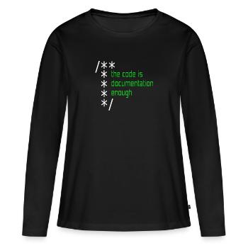 Programmation - T-shirt manches longues Premium bio Femme - noir - Devant - Julia (174cm)