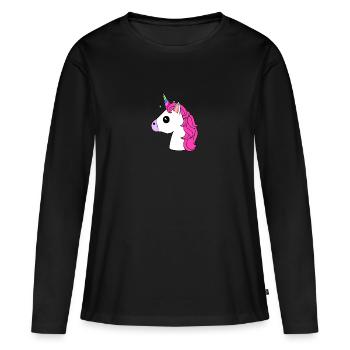 Licorne Licorne - T-shirt manches longues Premium bio Femme - noir - Devant - Julia (174cm)