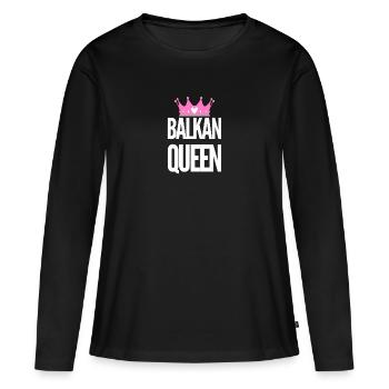 La reine des Balkans | Pays des Balkans Patrie Idée cadeau - T-shirt manches longues Premium bio Femme - noir - Devant - Julia (174cm)