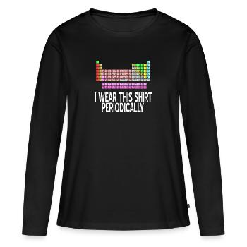 Système périodique - T-shirt manches longues Premium bio Femme - noir - Devant - Julia (174cm)