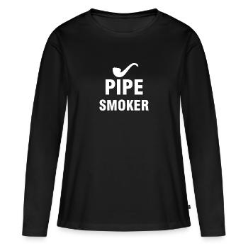 Pipe smoking pipe tobacco Pipe smokers Shirts - Women's Premium Organic Long Sleeve Shirt - black - Front - Julia (174cm)