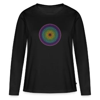 Torus Yantra - T-shirt manches longues Premium bio Femme - noir - Devant - Julia (174cm)