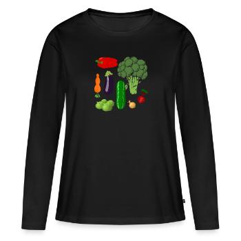 Vegetable - Women's Premium Organic Long Sleeve Shirt - black - Front - Julia (174cm)