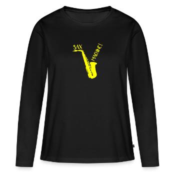 SAX MACHINE ! - T-shirt manches longues Premium bio Femme - noir - Devant - Julia (174cm)