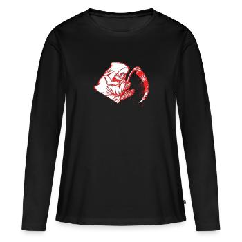 Tot mit blutiger Sense - Frauen Premium Bio Langarmshirt - Schwarz - Vorne - Julia (174cm)