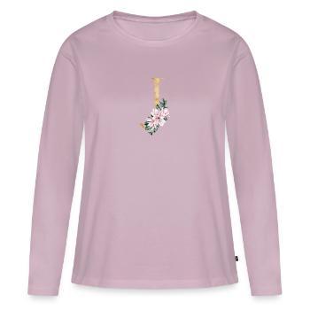 Alphabet J - Frauen Premium Bio Langarmshirt - Altrosa - Vorne - Julia (174cm)