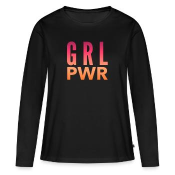 Frauenpower - Frauen Premium Bio Langarmshirt - Schwarz - Vorne - Julia (174cm)