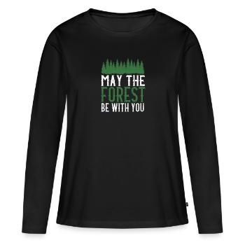 Guerres forestières - T-shirt manches longues Premium bio Femme - noir - Devant - Julia (174cm)