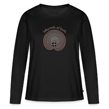 Labyrinth - Frauen Premium Bio Langarmshirt - Schwarz - Vorne - Julia (174cm)
